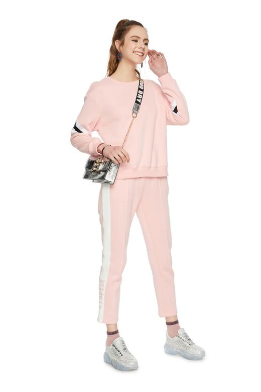 EVA OUXIU伊华欧秀 条纹粉色运动长裤 6082 商品图1