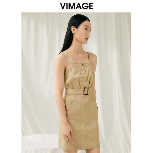 VIMAGE纬漫纪夏季新款显瘦简约舒适吊带连衣裙V1907508 商品图3