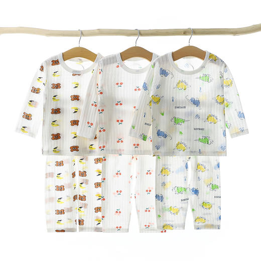 【59元买一套送一套】2024春季儿童睡衣艾草精华无骨套装纯棉空调服男女中小童A类长袖春夏季薄款家居服 商品图12