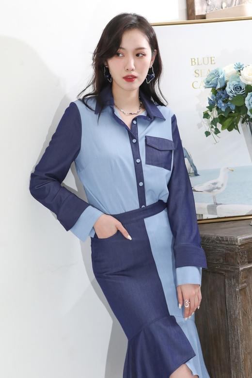 SUMMER & SAGE 口袋装饰拼色上衣 6249 商品图0