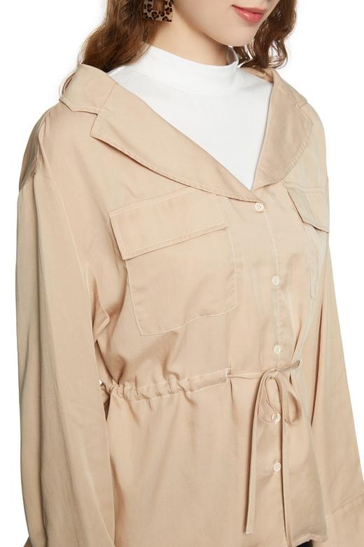 SUMMER & SAGE 米色拼接抽绳上衣 6205 商品图3