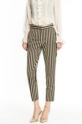 ZARA 撞色竖条纹修身小脚裤 1378