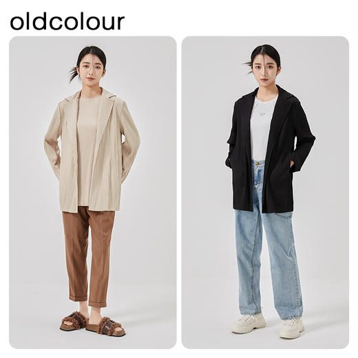 oldcolour2023春季新款休闲通勤褶皱宽松薄款西装外套女O12042245 商品图2