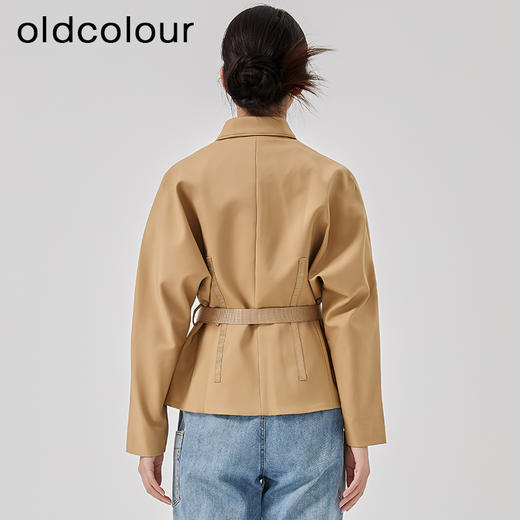 oldcolour2023春季新款纯色简约气质收腰显瘦短款外套女O11041137 商品图4