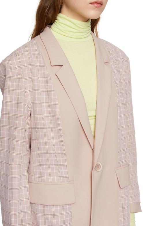 LNNNS 格纹拼接西装外套 6406 商品图3