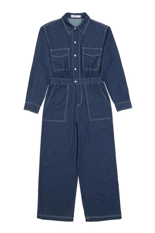 SUMMER & SAGE 蓝色牛仔工装连体裤 6252 商品图4