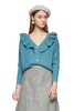 AVA 孔雀蓝木耳边V领毛衫 8470 商品缩略图0