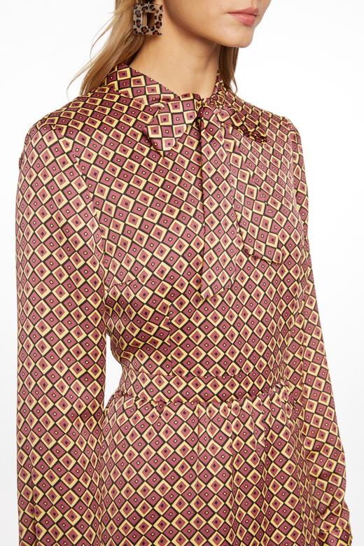 SUMMER & SAGE 复古菱格系带连衣裙 6207 商品图3