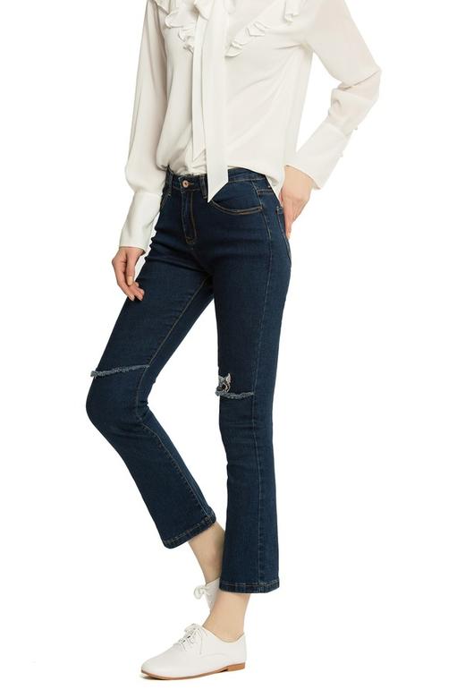 LNNNS 俏皮猫咪牛仔喇叭裤 1296 商品图2