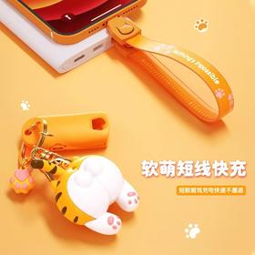  屁屁猫钥匙扣数据线苹果安卓type-c