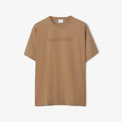 BURBERRY 巴宝莉 男士字母徽标印花棉质圆领短袖T恤 驼色 8055310 A1420 商品图0