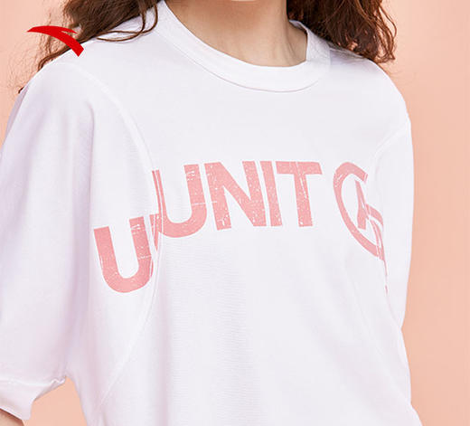 【2XL断码】安踏短袖t恤女夏季新款白色简约针织上衣宽松透气162328149【库存有限 无货将做退款】 商品图3