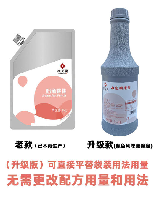 枫芝堂粉黛桃蓉 水蜜桃蓉果酱1kg 水蜜桃酱 蜜桃乌龙 芝芝桃桃 商品图2