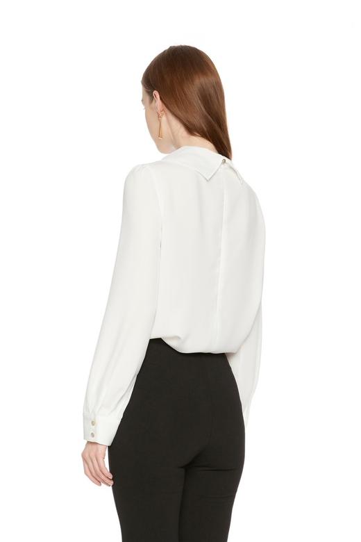 AVA 飘带装饰白色上衣 6044 商品图2