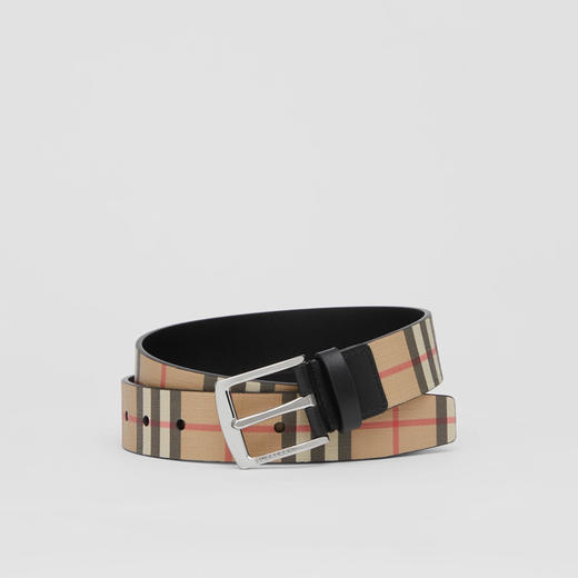 BURBERRY 巴宝莉 男士 Vintage 格纹拼皮革腰带 格子 8052782 A7026 商品图0