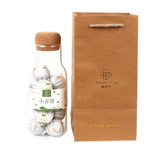 柑天下 新会小青柑陈皮普洱茶熟茶正宗小柑橘柑普茶伴手礼玻璃瓶160g限量发售青春款 商品图4