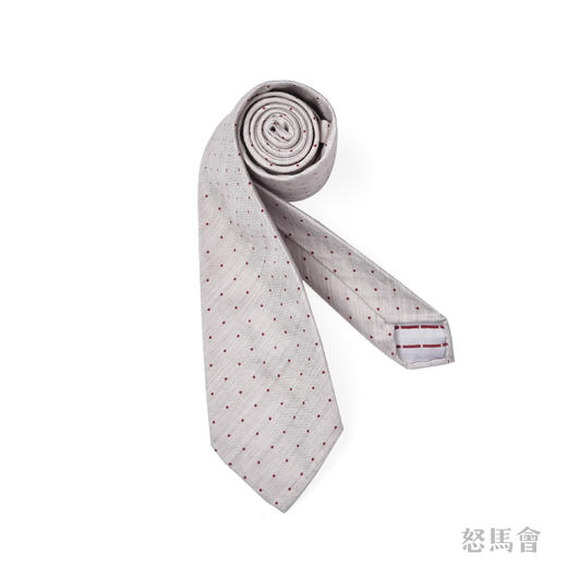 灰白色波点蚕丝手工领带 商品图1