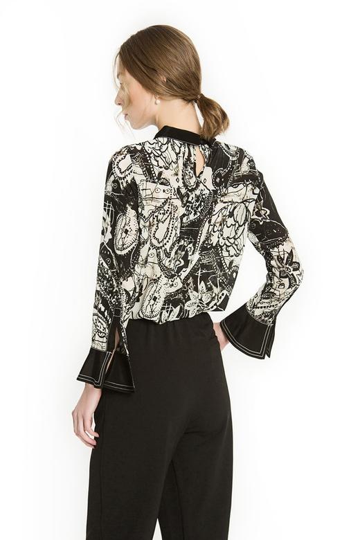 CENCH EDITION 抽象印花半透视雪纺衫 1076 商品图2