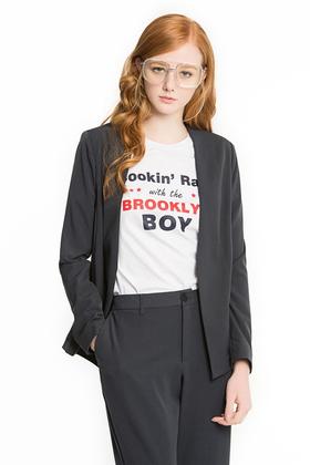 NOIR 灰蓝色短款西装外套 1438