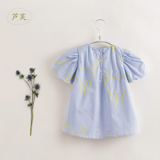 【马克珍妮 芦芙】夏装新款 女童棉麻花苞袖连衣裙230018 商品图2