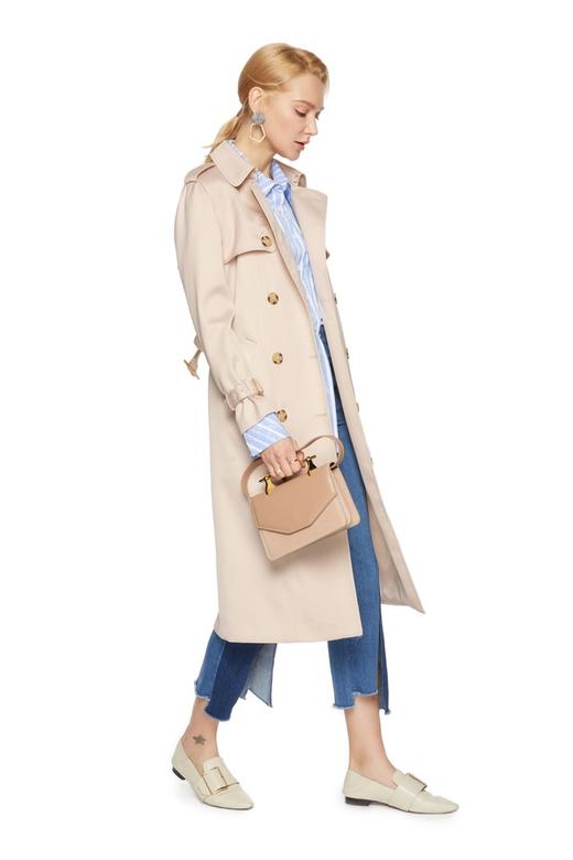 LNNNS 奶油色双排扣长风衣 6061 商品图1