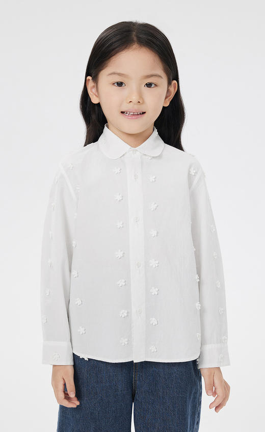 jnby  23年春款  立体绣花长袖衬衣 1N3214060 商品图6