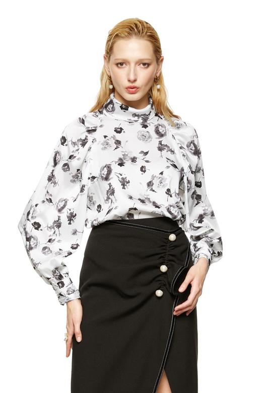 Le Malene 水墨印花高领上衣 8698 商品图0