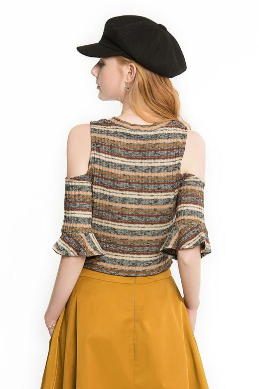 BCBGeneration 异域风条纹露肩针织衫 645 商品图2