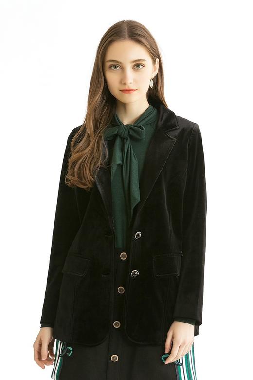 AVA 黑色丝绒西装外套 764 商品图0