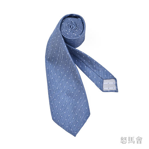 牛仔蓝色波点蚕丝手工领带 商品图1