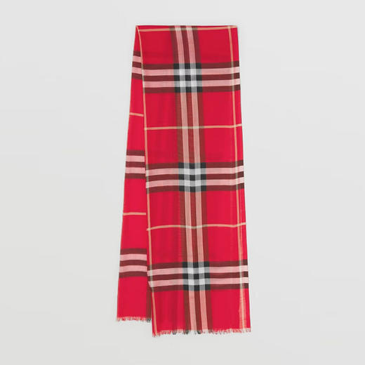 BURBERRY 巴宝莉 男女通用格纹羊毛混纺轻盈围巾 格子 8055859 B1507 商品图0