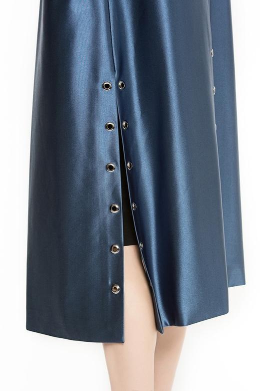 NOIR 金属感电光蓝开衩长马甲 1761 商品图4