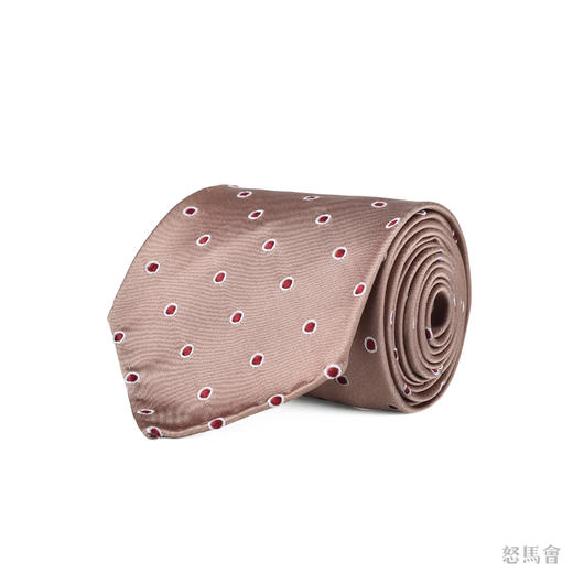 肉桂色波点蚕丝手工领带 商品图0