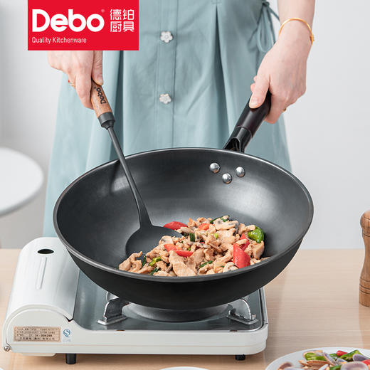 Debo德铂凯瑞斯炒锅DEP-836烹饪厨具无涂层炒锅家用少油烟炒菜锅 商品图1
