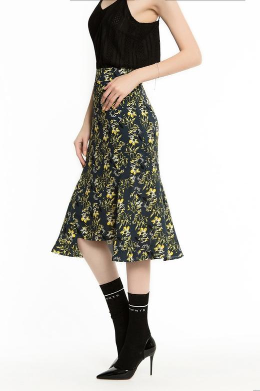 Tied  Hands 印花荷叶摆A字裙 1066 商品图1