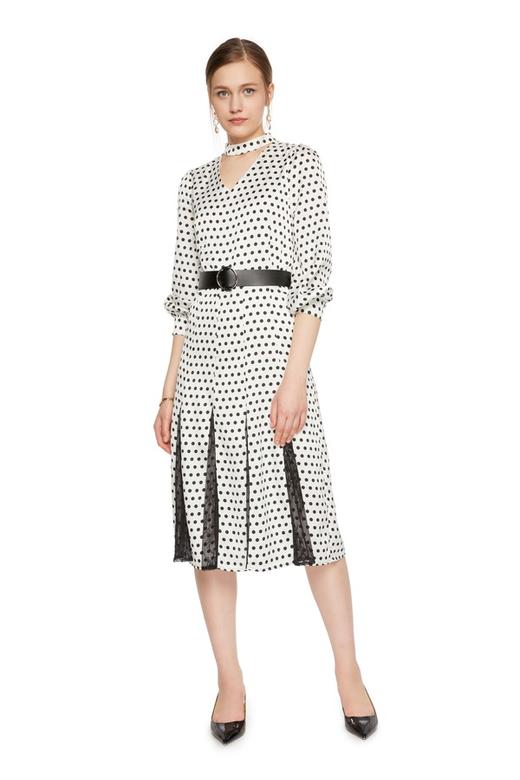 OCTAVIA 蕾丝饰挂脖波点连衣裙 6247 商品图1