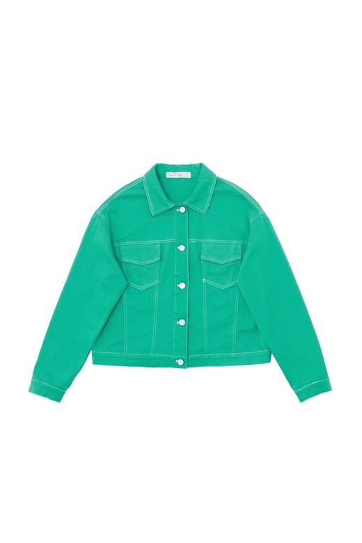 SUMMER & SAGE 机车线蓝绿色外套 6033 商品图4