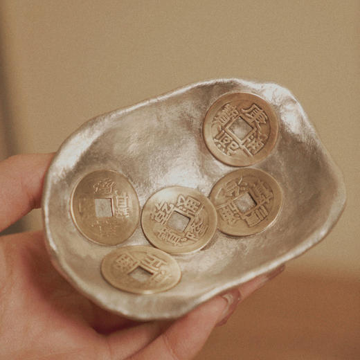 【百年制锡 乾茂号】五帝化煞 富甲天下茶则  锡铜五帝钱手工制作（尺寸大小随机） 商品图6