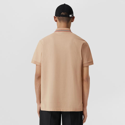 BURBERRY 巴宝莉 男士标志性条纹衣领珠地网眼布棉质TB专属标识短袖Polo衫 卡其色 8056223 A7405 商品图2