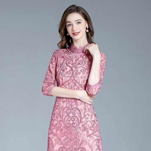 DNO-3BA8894-1礼服网纱刺绣大码连衣裙新款喜婆婆婚宴高贵 商品图5