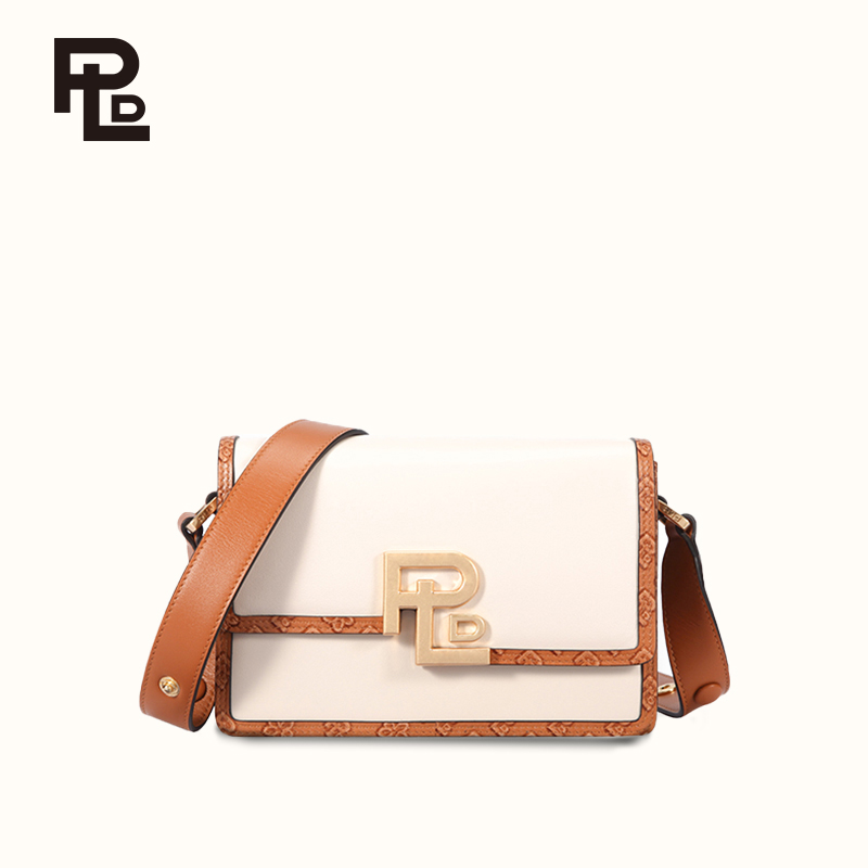 保兰德PLD 留白系列真皮女包小方包单肩包斜挎包包女