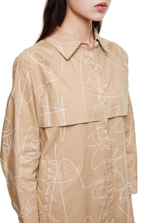 J.A 抽象印花抽绳收腰外套 8650 商品图3