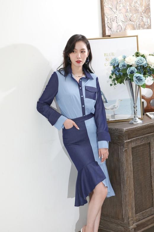 SUMMER & SAGE 不规则拼色鱼尾半裙 6264 商品图2