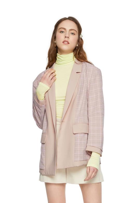 LNNNS 格纹拼接西装外套 6406 商品图0