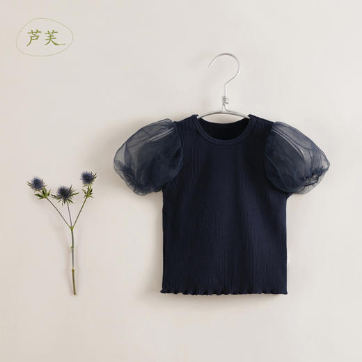 【马克珍妮 芦芙】夏装新款 女童弹力针织短袖T恤230535 商品图4