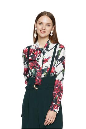 OCTAVIA 蝴蝶结系带印花衬衣 6169