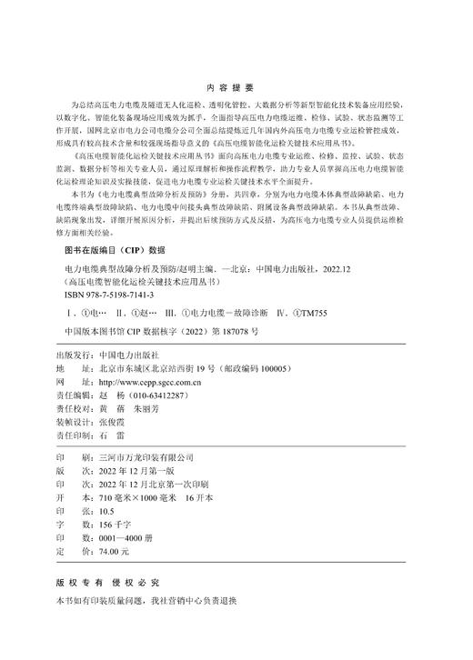 电力电缆典型故障分析及预防/高压电缆智能化运检关键技术应用丛书 商品图1