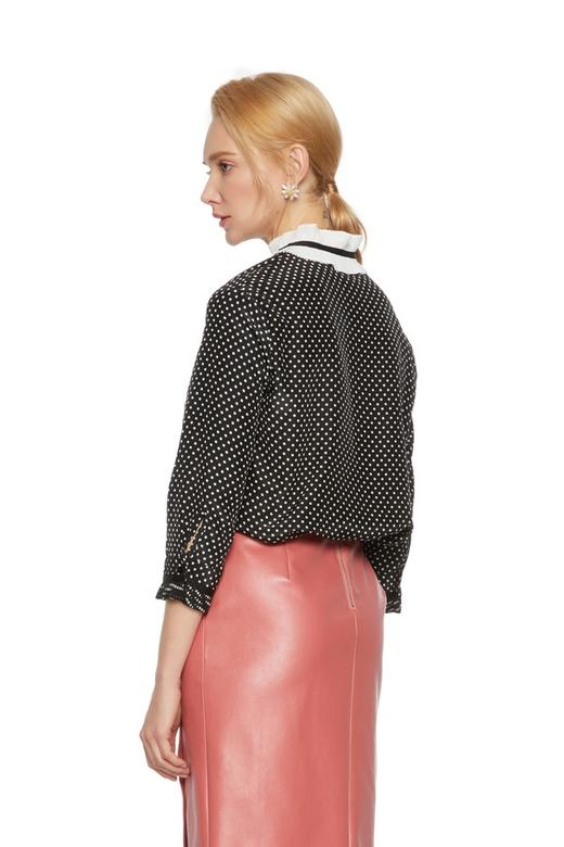 AVA 波点花边领系带上衣 6216 商品图2