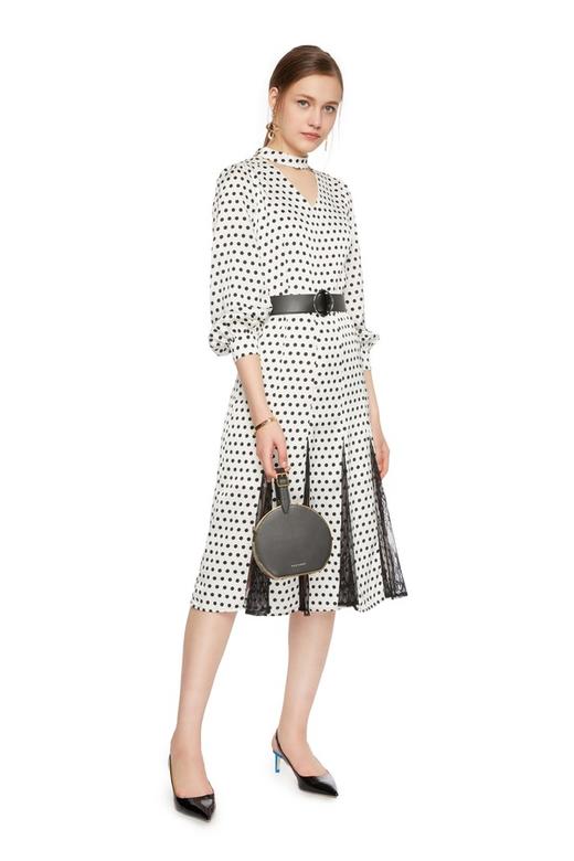 OCTAVIA 蕾丝饰挂脖波点连衣裙 6247 商品图0