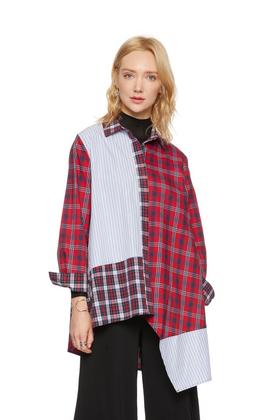 SUMMER & SAGE 不规则拼接长衬衣 6211